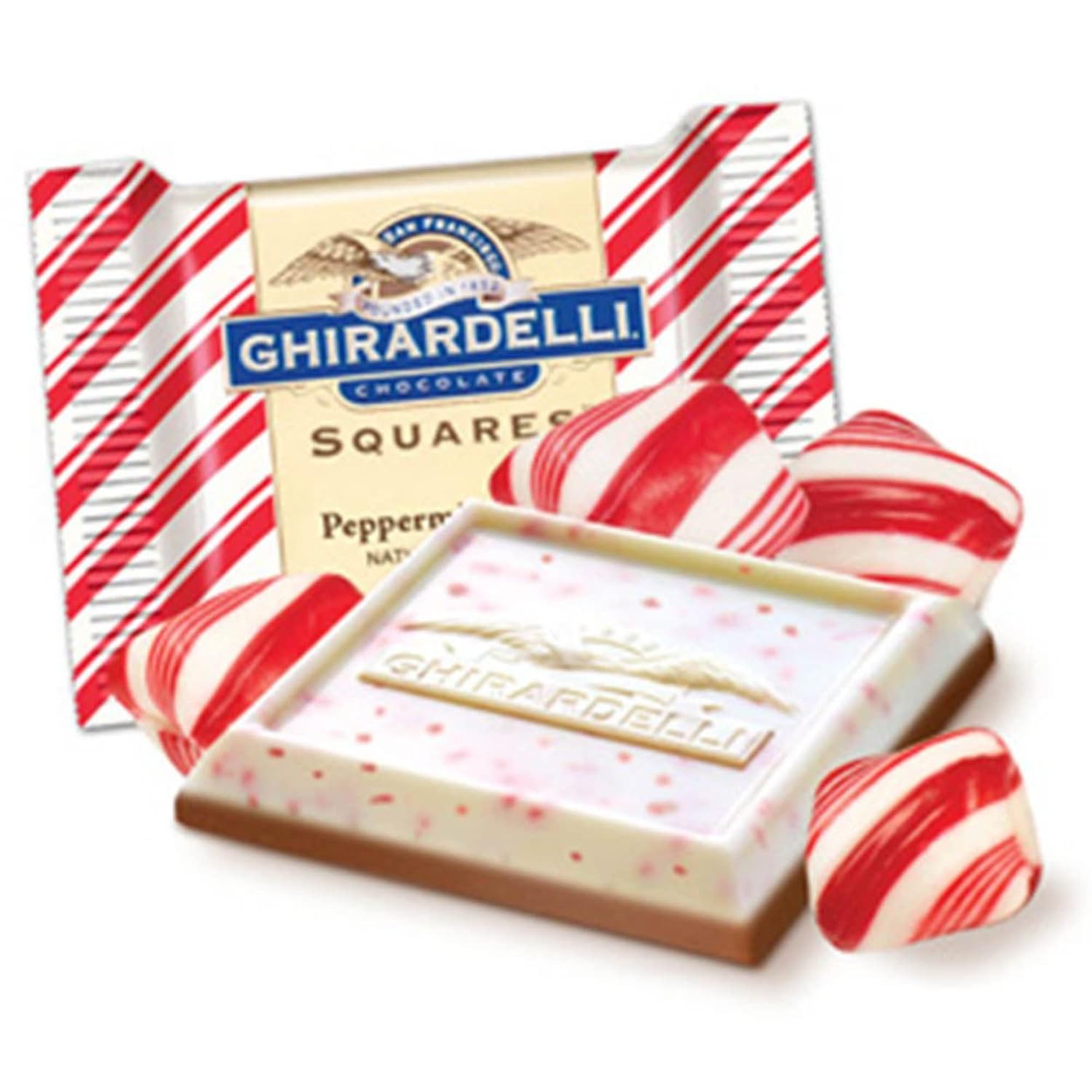 Ghirardelli Chocolate Squares, Peppermint Bark, 2 lb Bag, Approximately 80 Pieces
