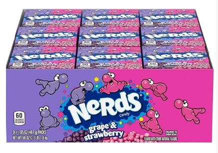 Nerds Grape & Strawberry Candy 1.65 Ounce, Pack of 36