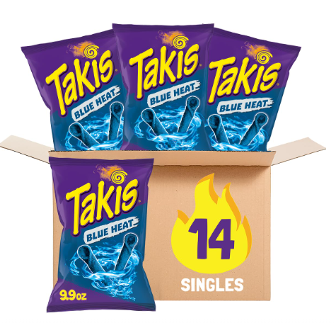 Takis Blue Heat Rolled Tortilla Chips, 14 ct, 9.9 oz Case
